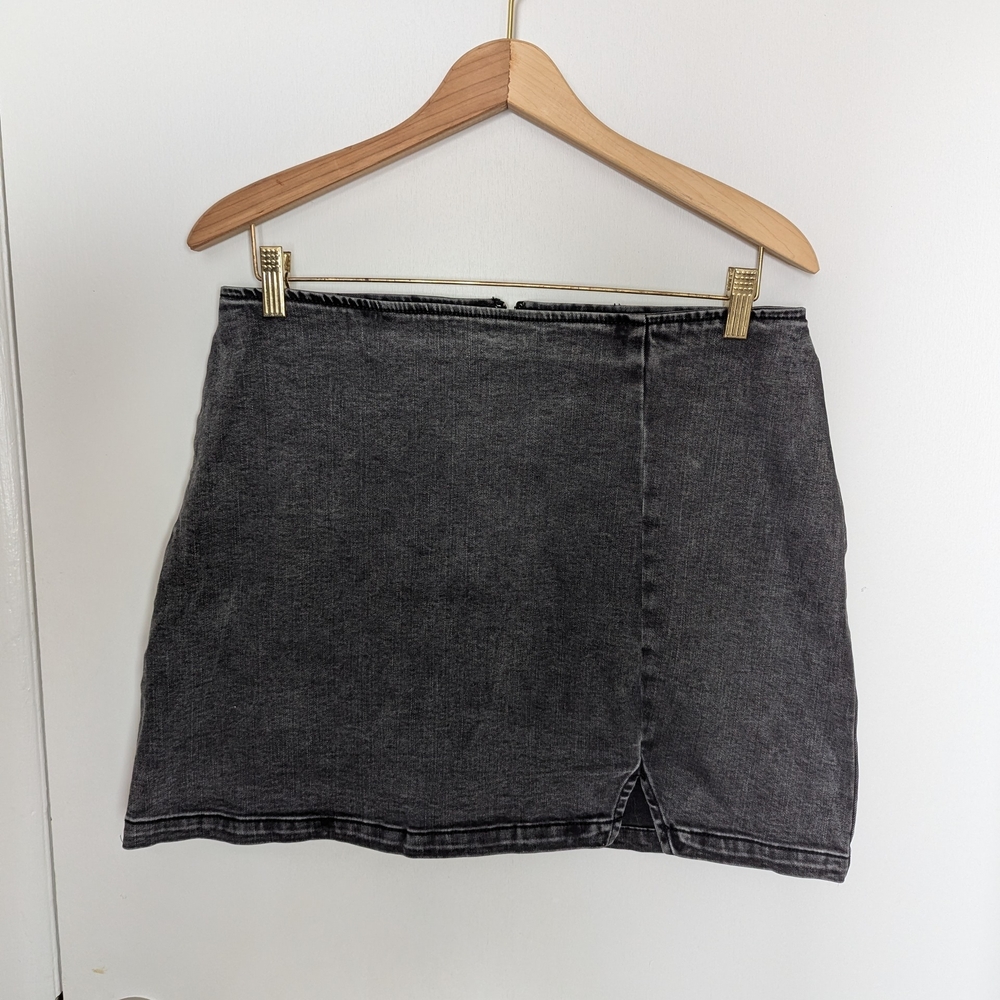 wild fable Washed Black Denim Mini Skirt